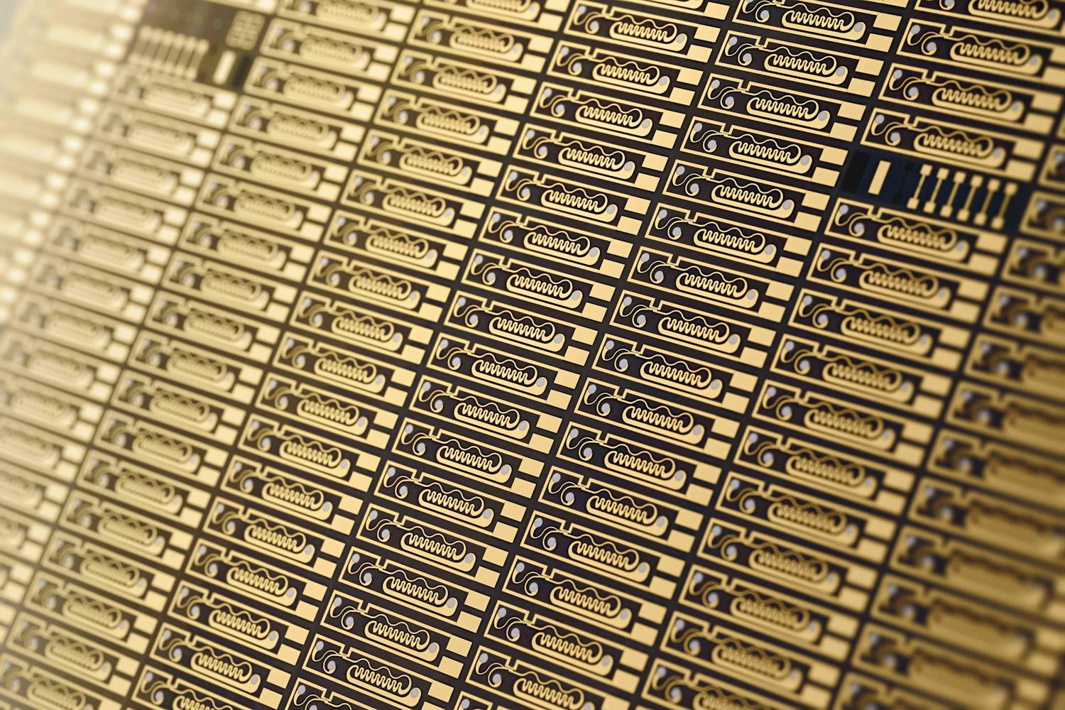 Microfluidic cell sorter chips on wafer