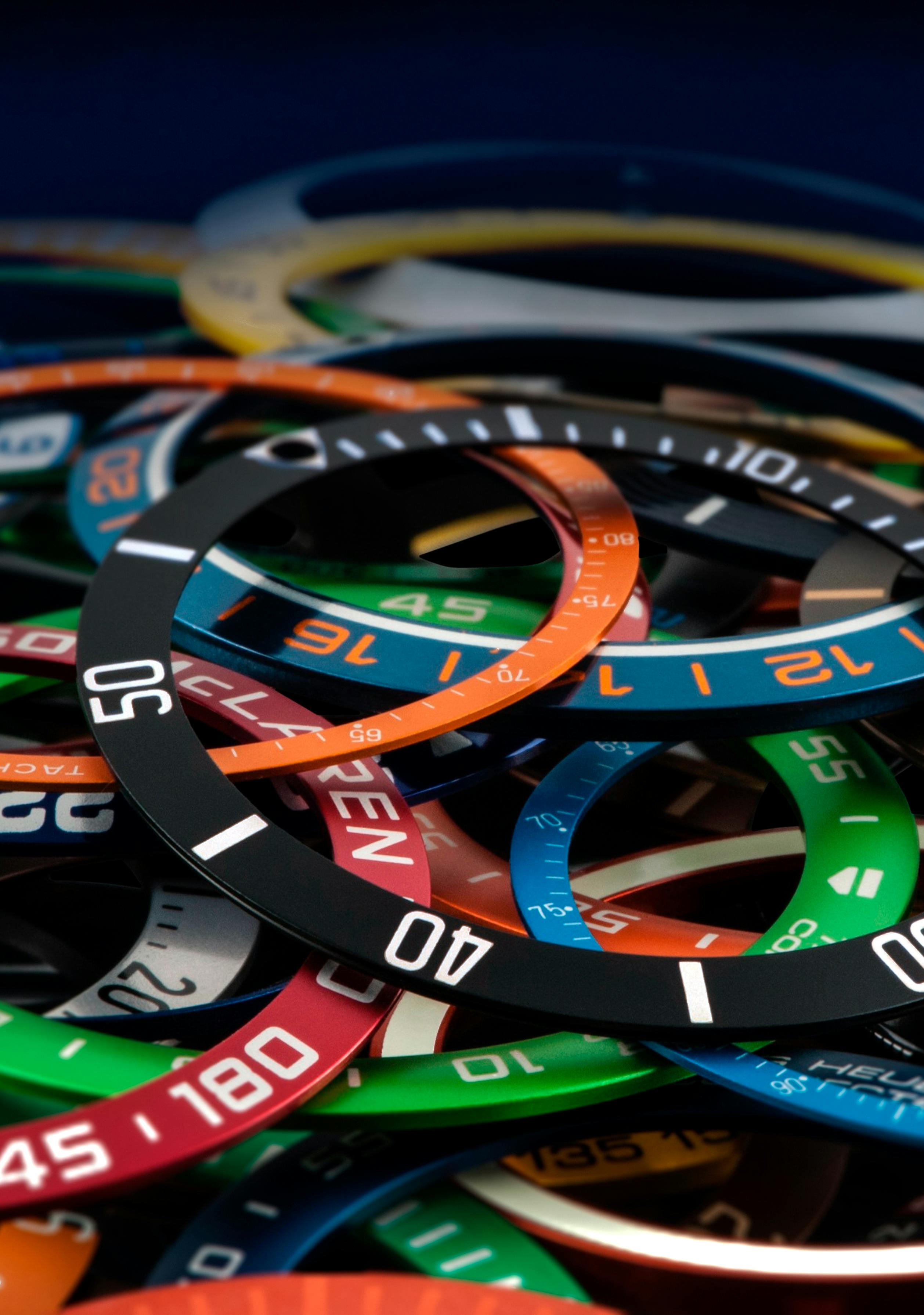Colored watch bezels