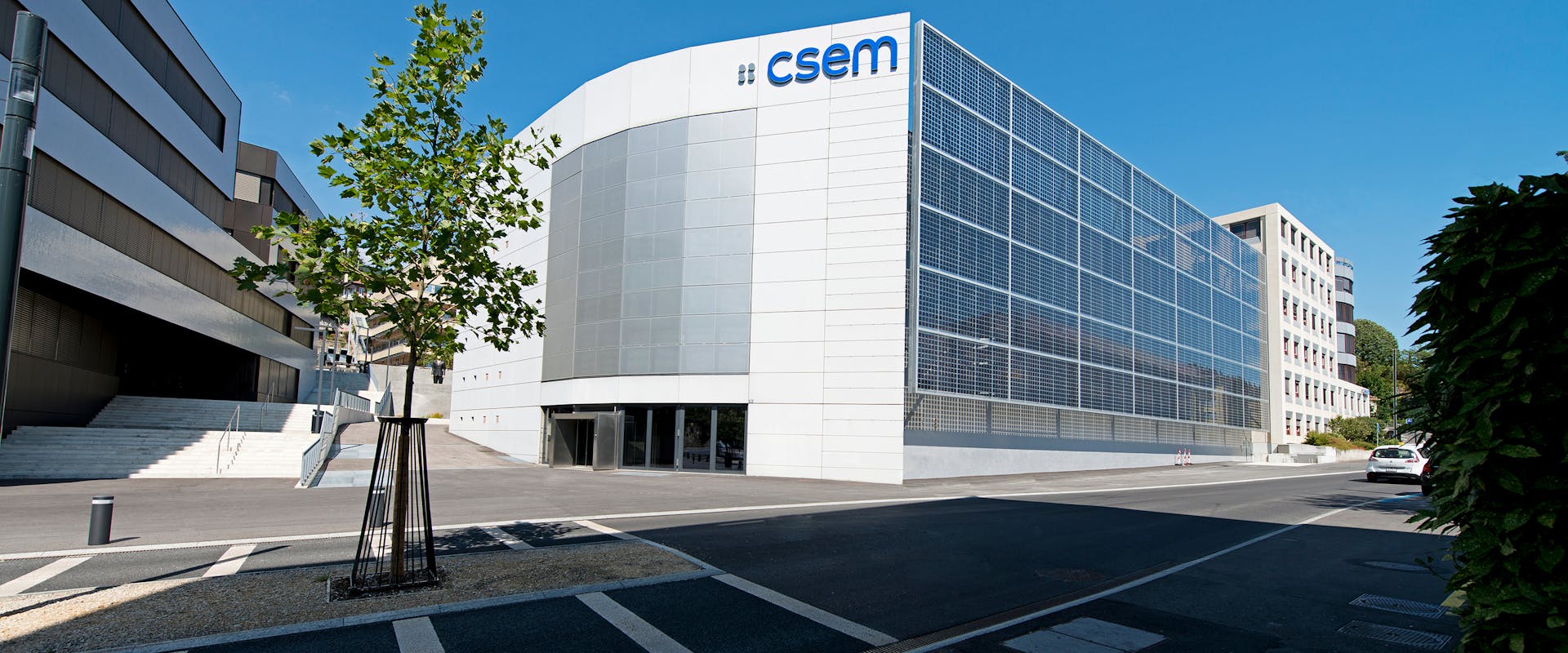 Photovoltaic building frontage at CSEM