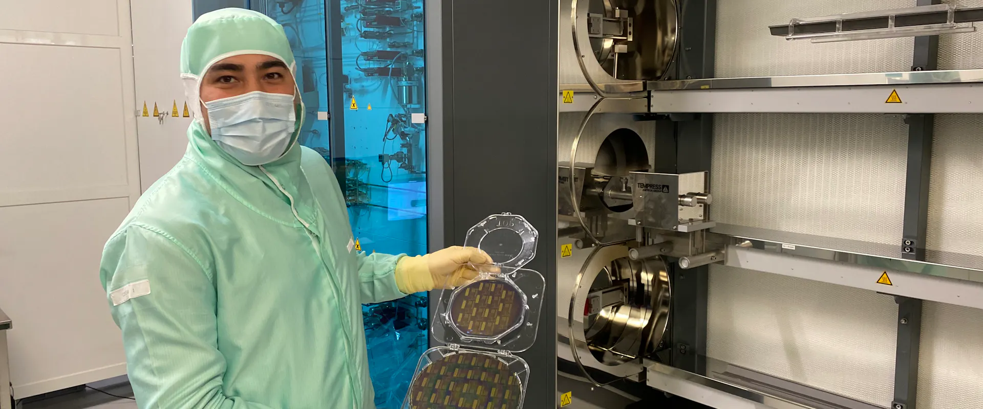 CCRAFT - Hamed in Lab with wafer