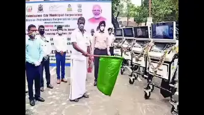 Coimbatore gets 5 manhole cleaning robots