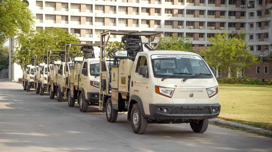 Robotic Machine equipped with HD cameras, gas detection sensors, waste management system deployed to end manual scavenging in Gujarat
