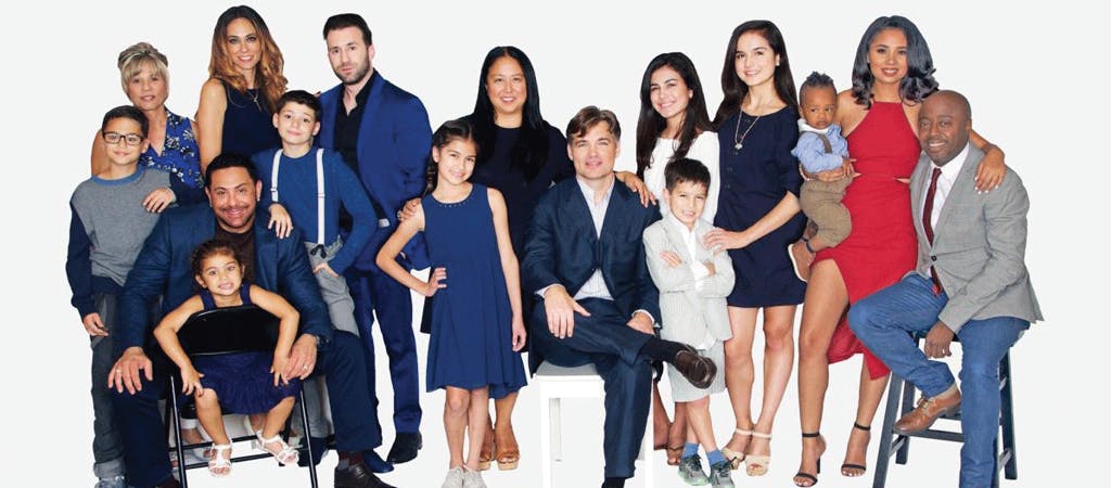 Project Dad cast group photograph of three families