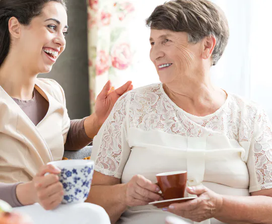 caretaker with patient