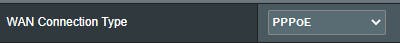 WAN connection type selection
