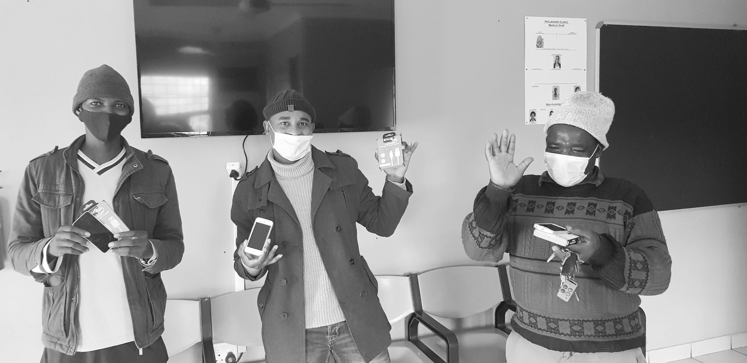 People with recycled phones