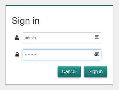 Sign in panel for router