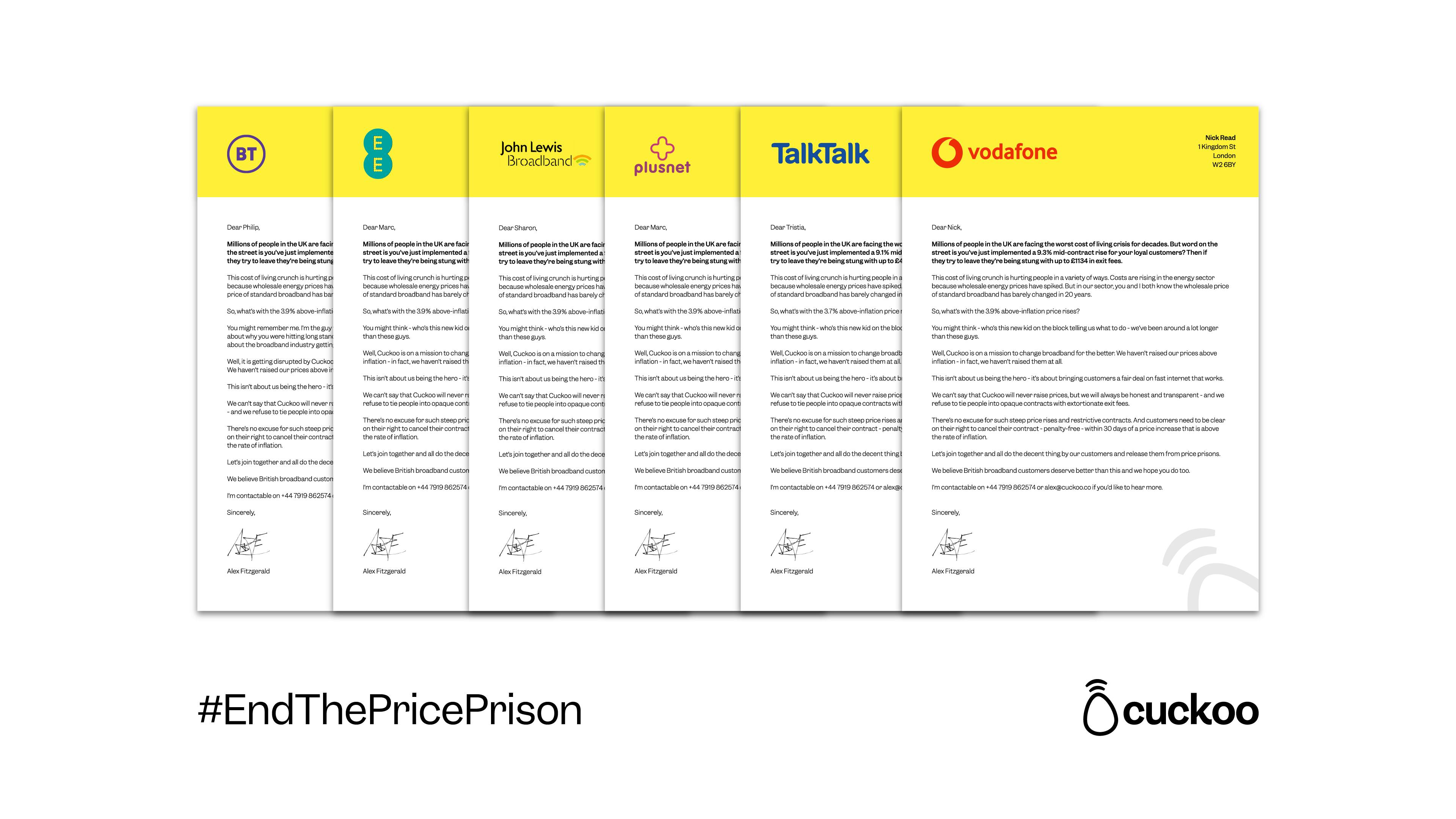 Cuckoo CEO's letters to UK ISP CEOs