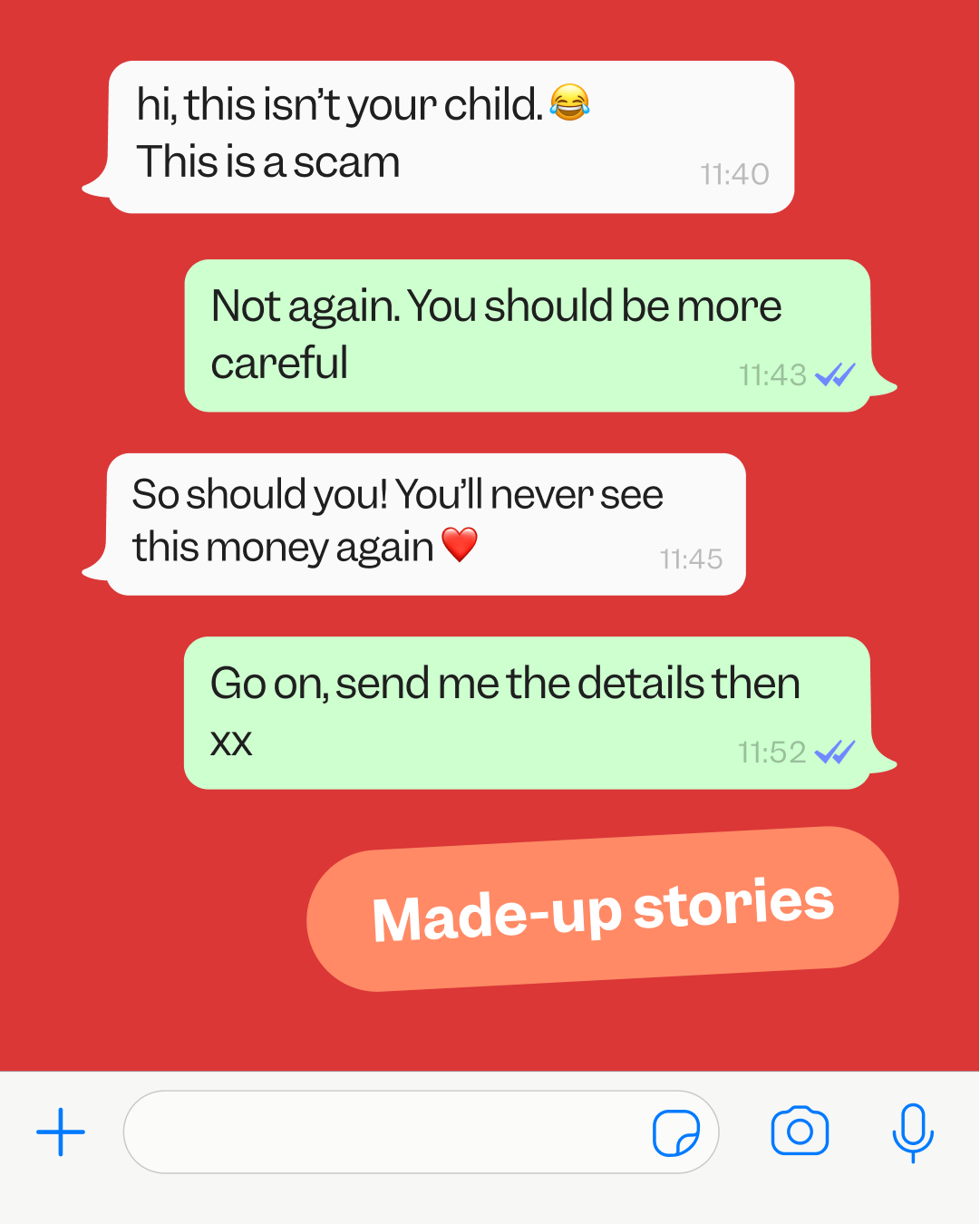 A fake number is pretending to be someone's daughter...who has lost their phone