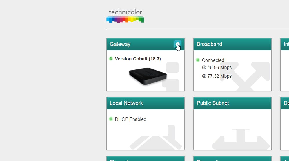 Router gateway information icon