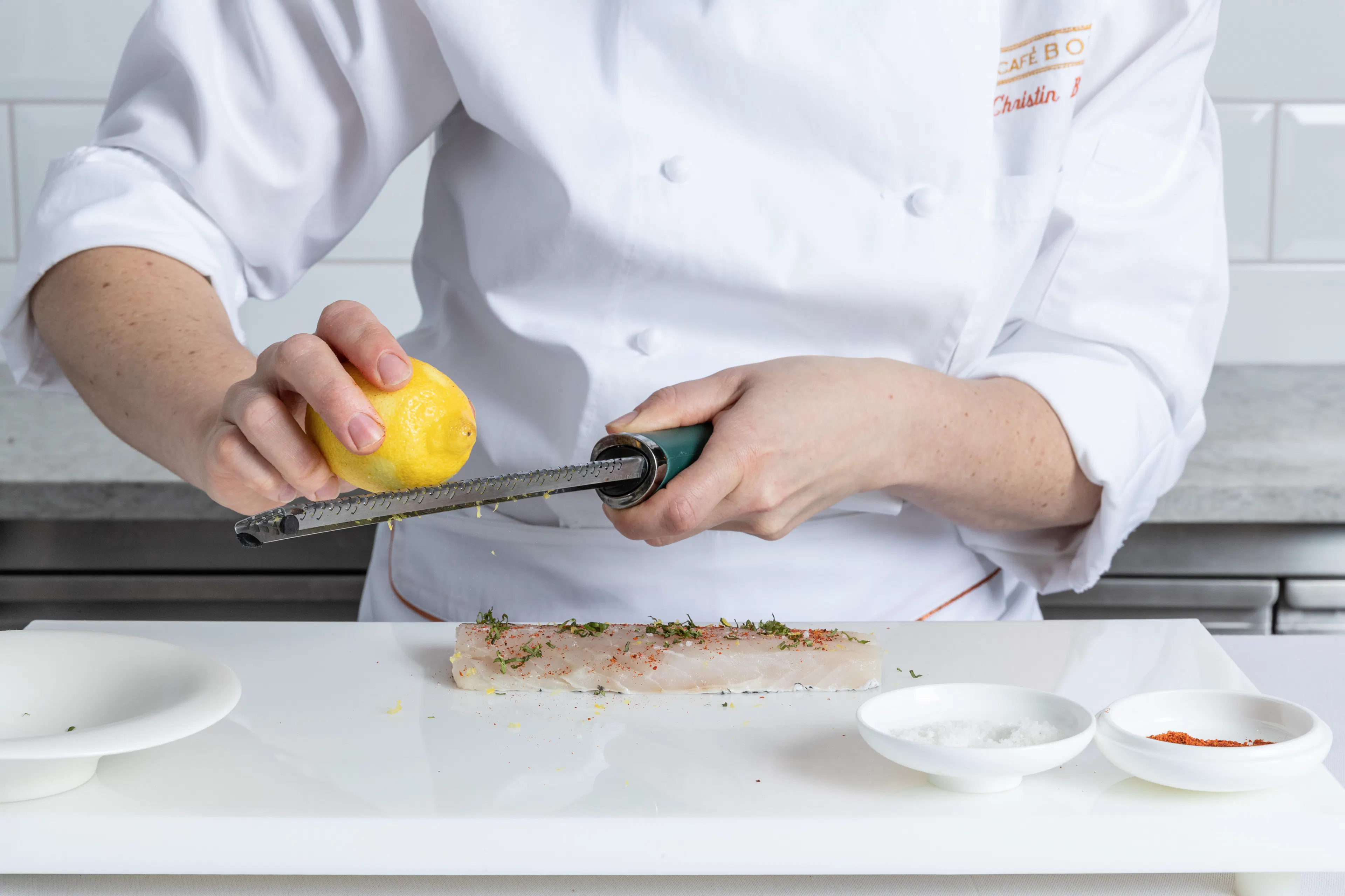 chef grating lemon