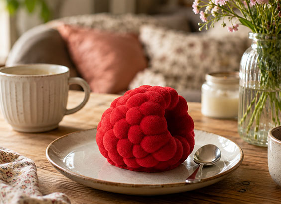 Entremets trompe-l'œil framboise