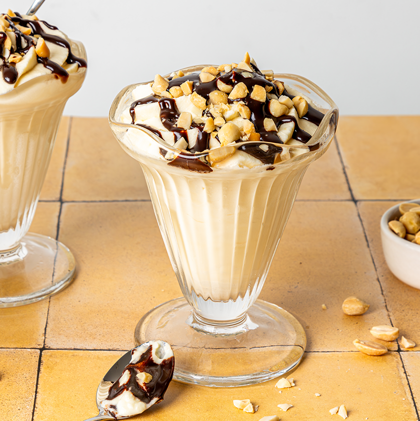 sundae maison chocolat cacahuètes