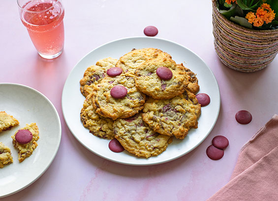 Cookies amandes choco framboise