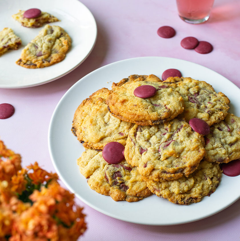 Cookies amandes choco framboise