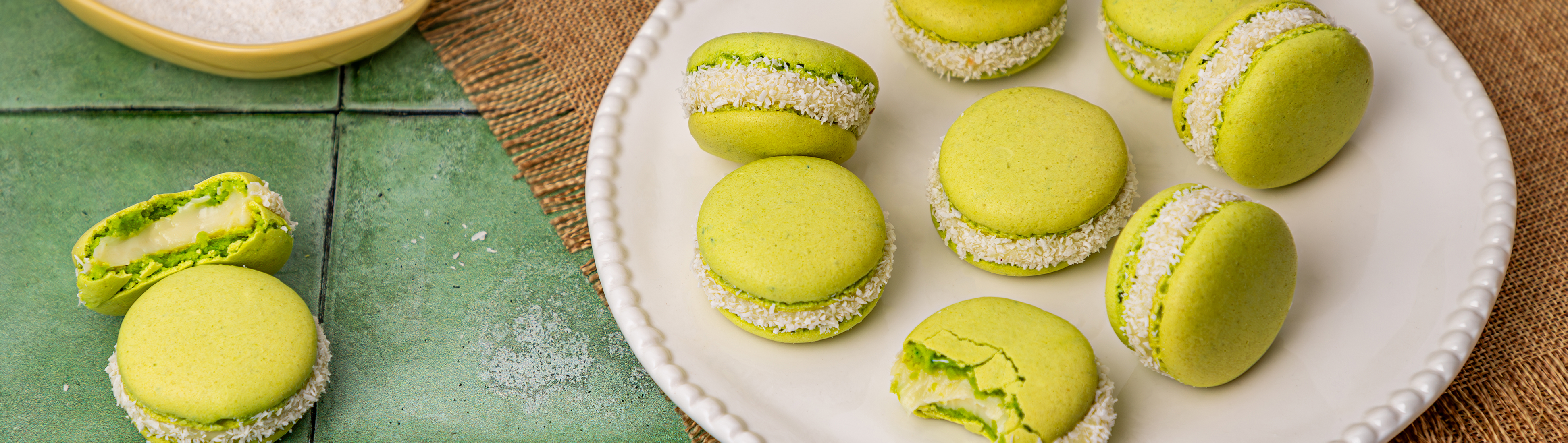 Macarons coco et citron vert