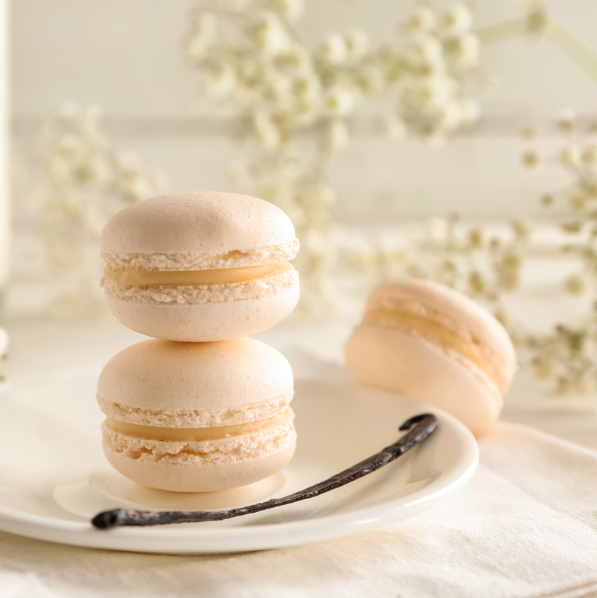 Macarons vanille basilic