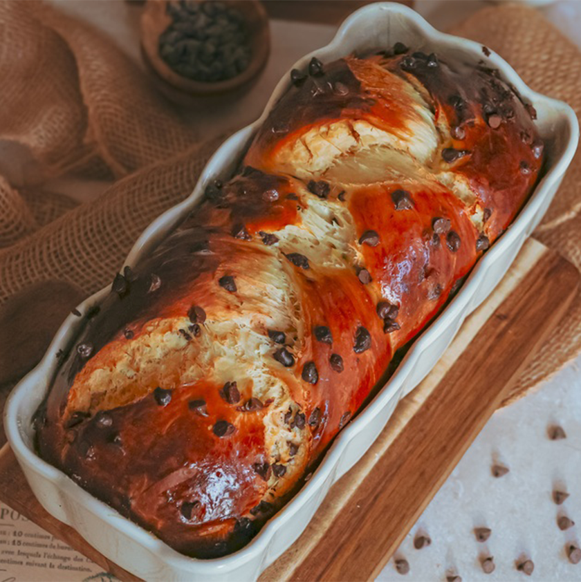 Brioche tressée aux pépites de chocolat