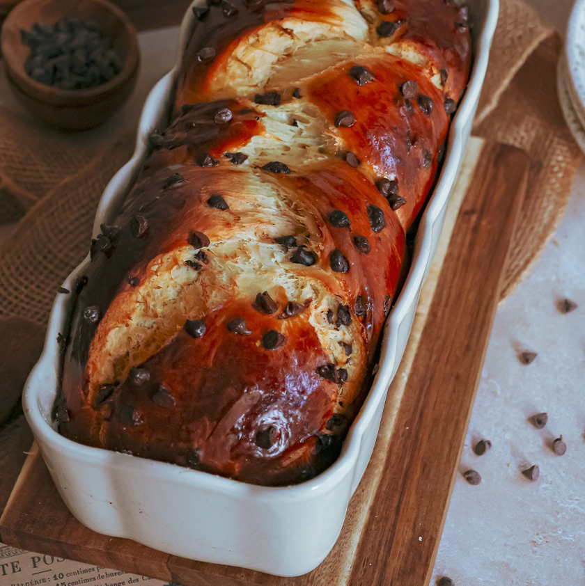 Brioche tressée aux pépites de chocolat