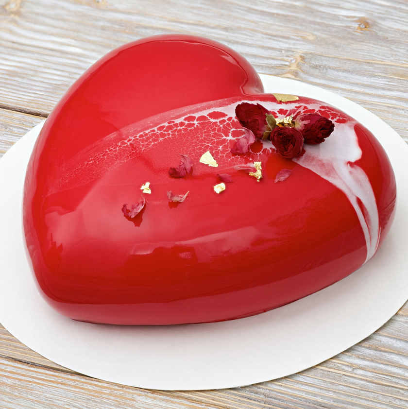 Entremets cœur fruits rouges et coco