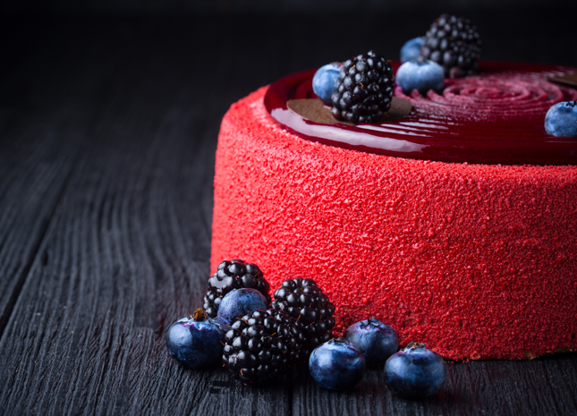 Entremets purée de fruits rouges et calisson