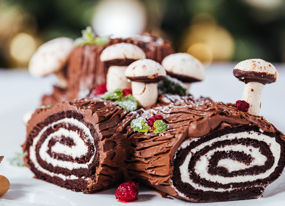 Bûche de Noël forêt noire