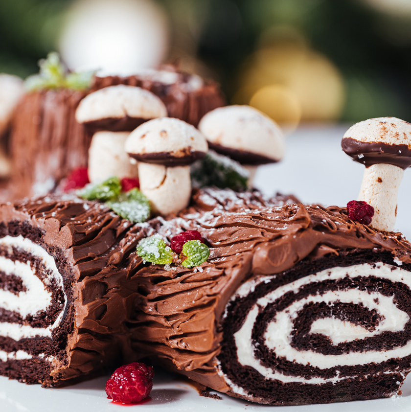 Bûche de noël forêt noire