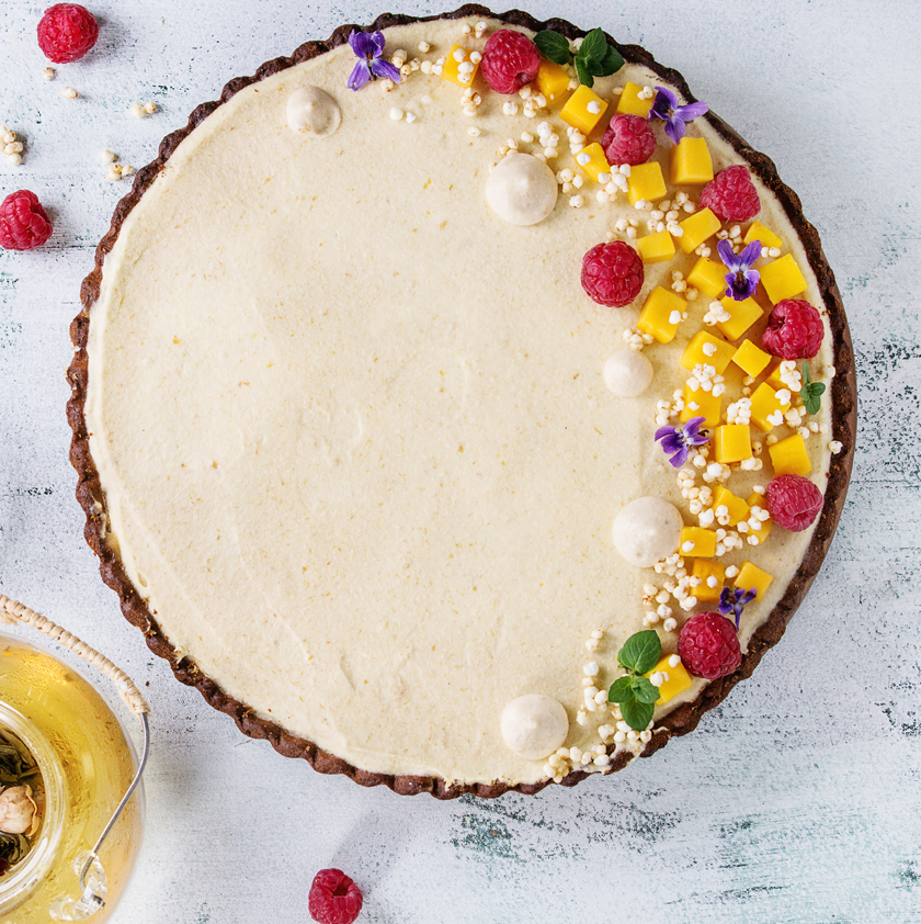 Tarte mousse framboise et citron
