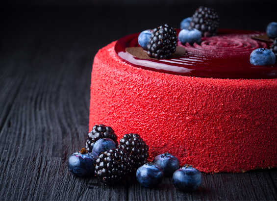 Entremets purée fruits rouges et calisson