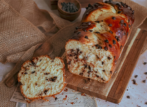 Brioche tressée aux pépites de chocolat
