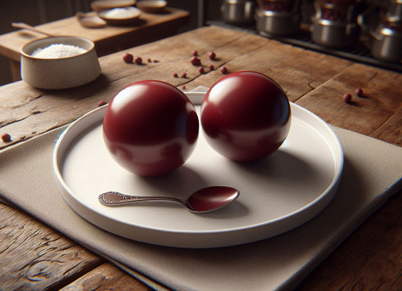 Sphères de mousse fruits rouges