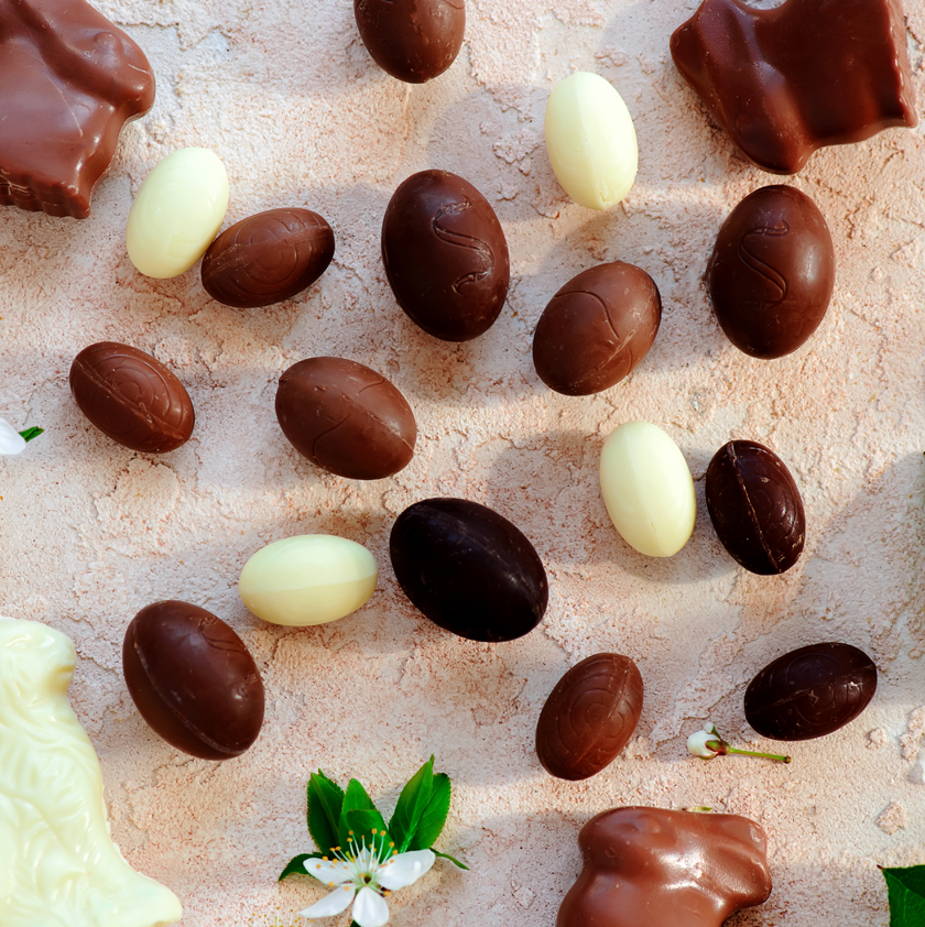 Œufs de Pâques chocolat lait et gianduja