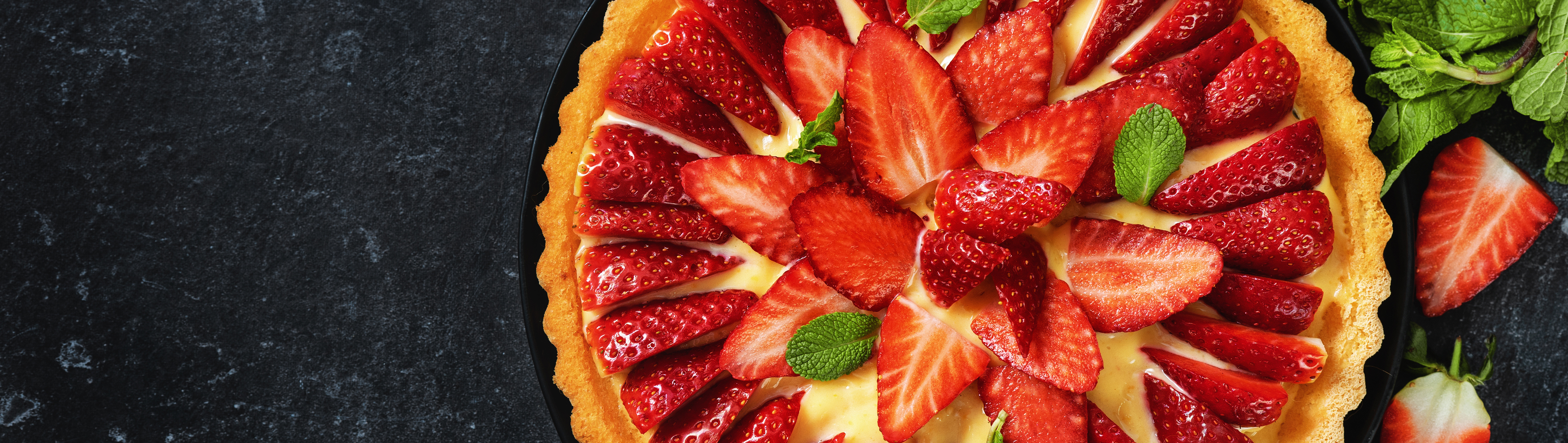 Tarte aux fraises et crème pralinée