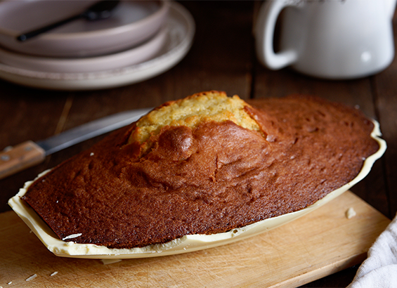 Madeleine XXL avec coque chocolat blanc