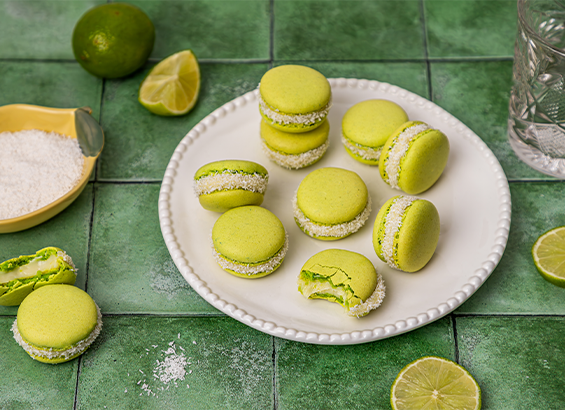 Macarons coco et citron vert