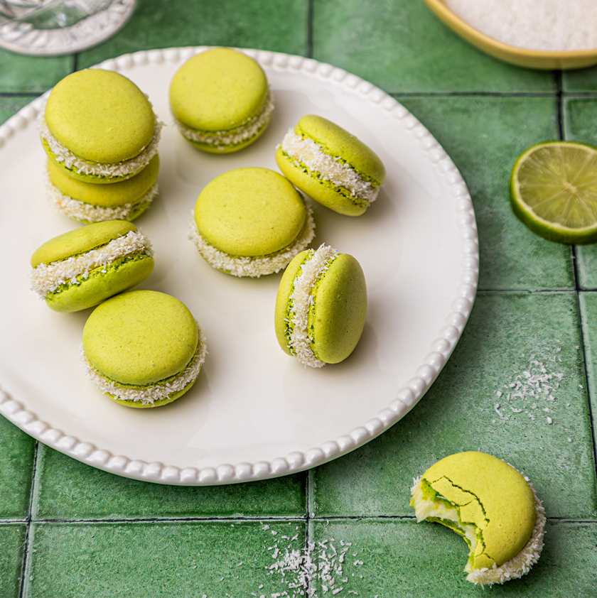 Macarons coco et citron vert