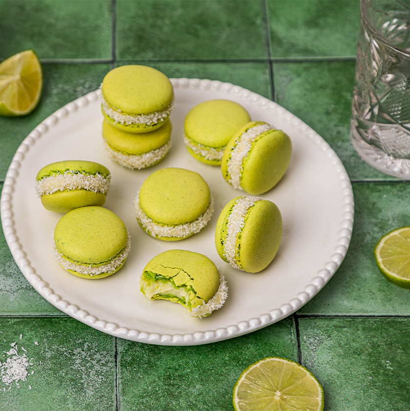 Macarons coco et citron vert