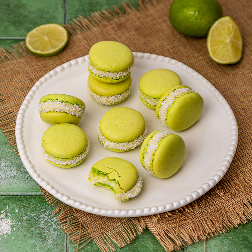 Macarons coco et citron vert