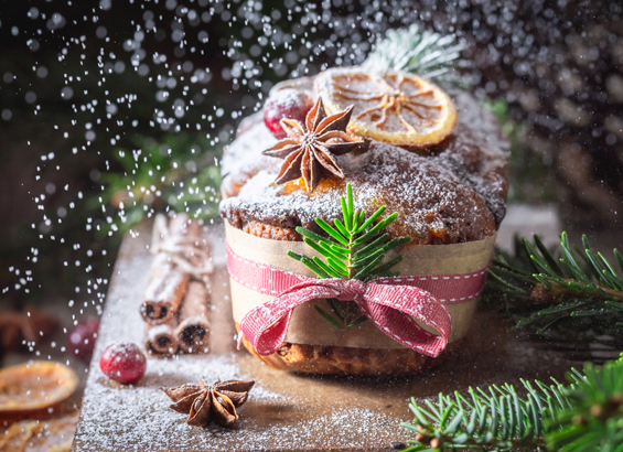 Bûche de Noël chocolat ruby framboise citron