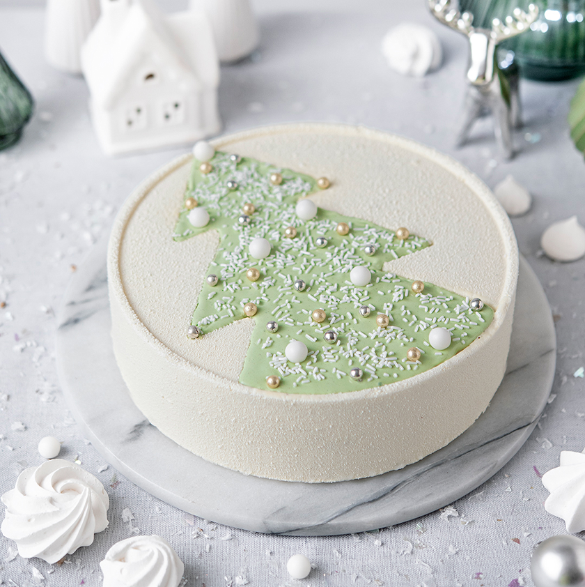Entremets pistache et vanille