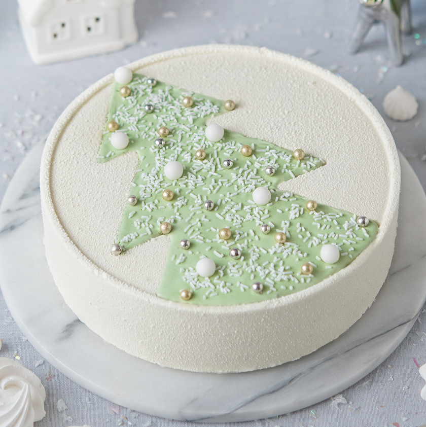 Entremets pistache et vanille