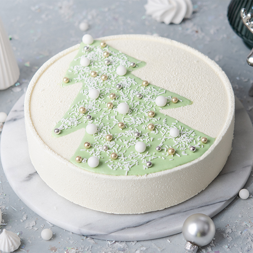 Entremets pistache et vanille
