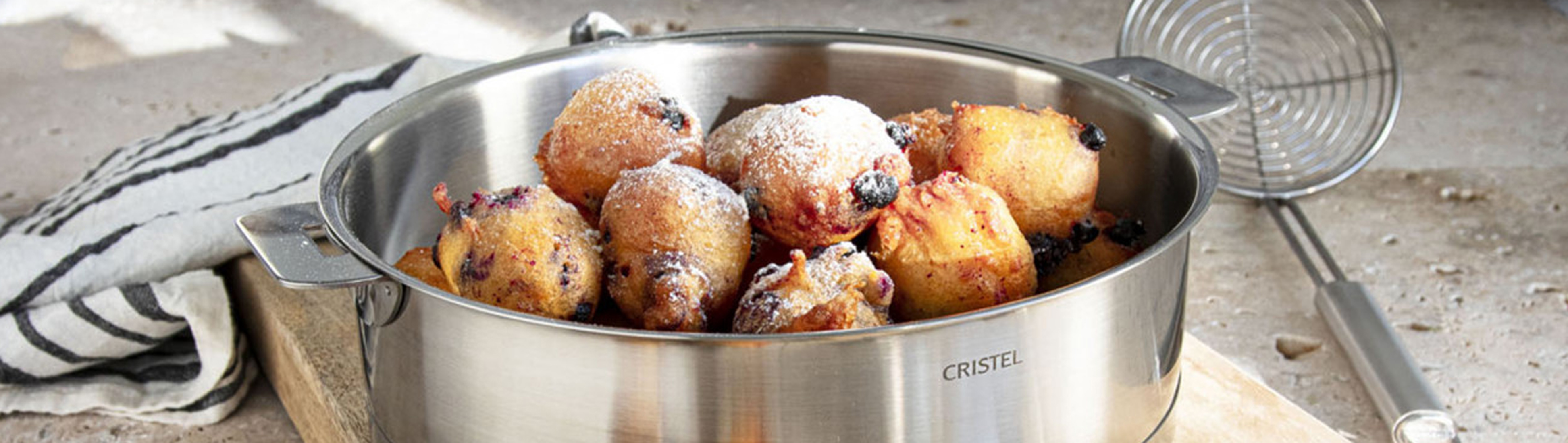 Beignets fromage blanc et fruits rouges