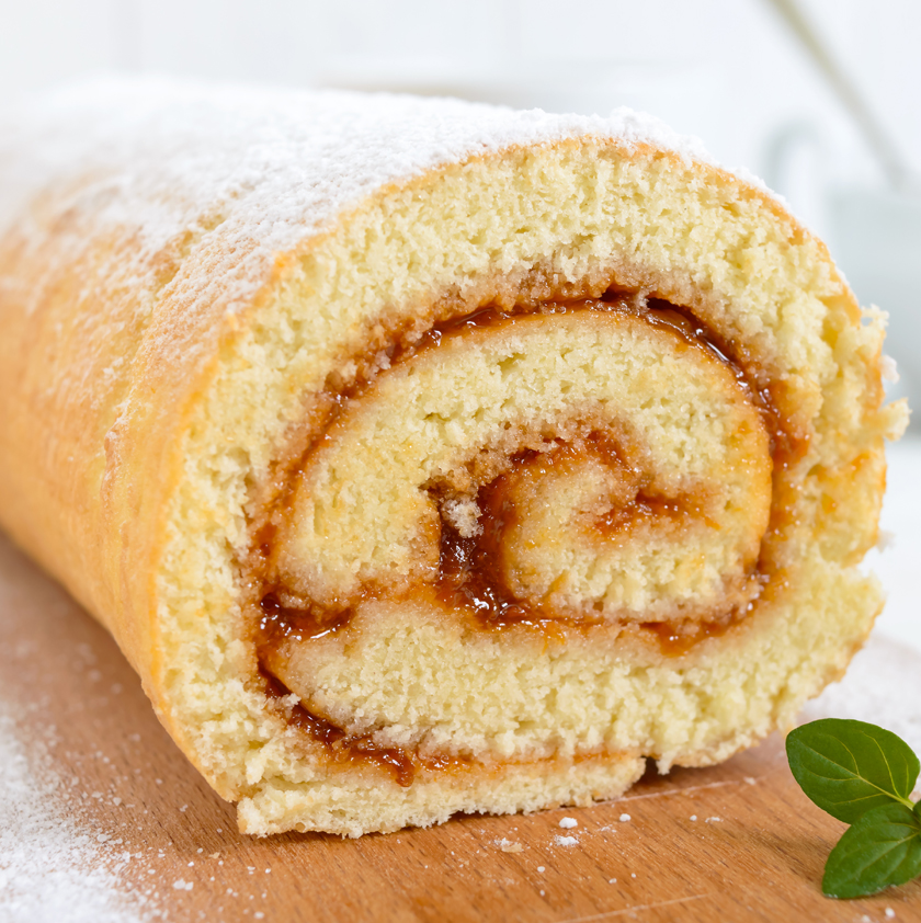 Roulé aux fraises et à la vanille