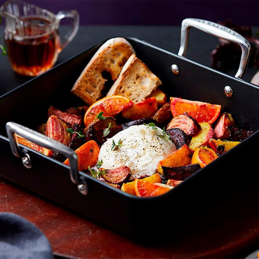 Betterave rôtie à l'orange et burrata