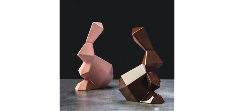 Moule Chocolat Lapin Origami 14,5 x 9,5 cm x H 18 cm (x2) Pavoni