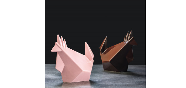 Moule Chocolat Poule Origami 17 x 10,5 cm x H 15 cm (x2) Pavoni