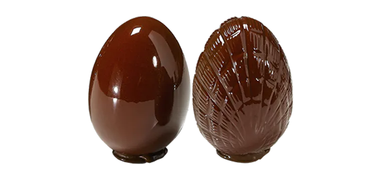 Moule à Chocolat Oeuf 150mm lisse et strié (x2) Barry