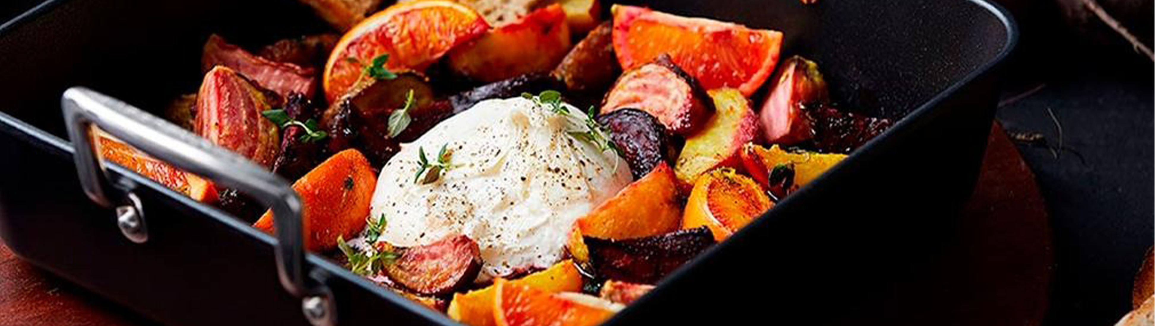 Betterave rôtie à l'orange et burrata