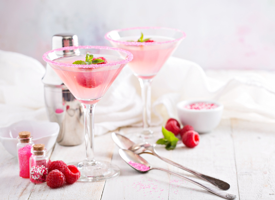 Cocktail rose cranberry et citron vert